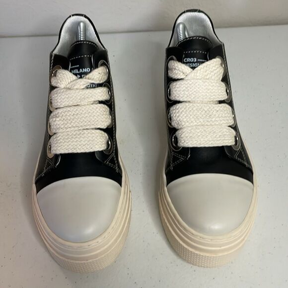 croe (Christian zerotre) Calipso 200 Black Cream Laces Chunky platform Size 39 - Picture 2 of 11